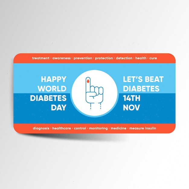 Vector gratuito bandera del día mundial de la diabetes