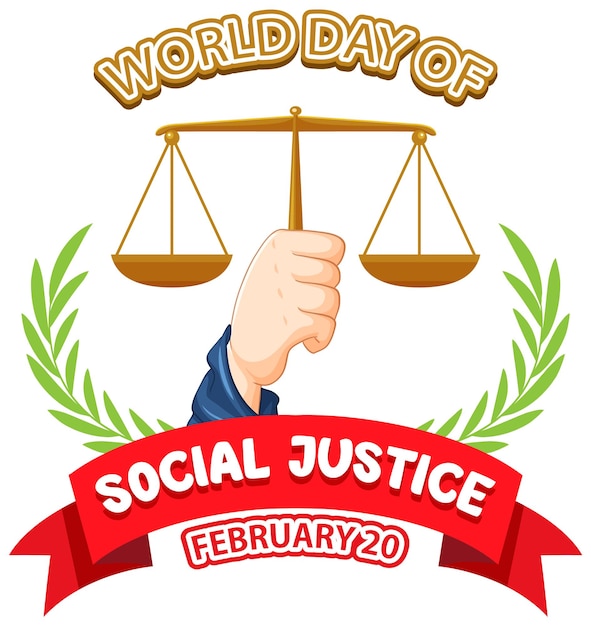 Bandera del día mundial de la justicia social