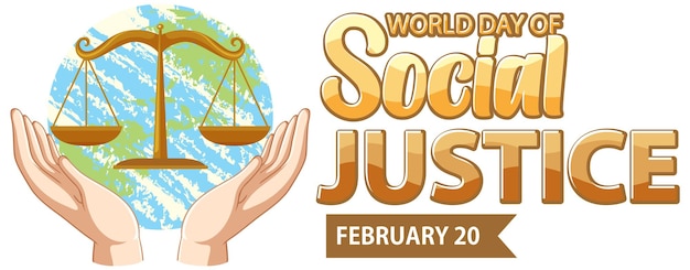 Bandera del día mundial de la justicia social