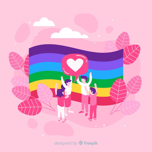 Vector gratuito bandera del día del orgullo lgbt