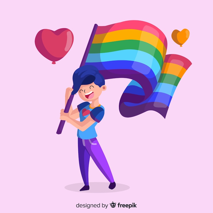 Vector gratuito bandera del día del orgullo lgbt