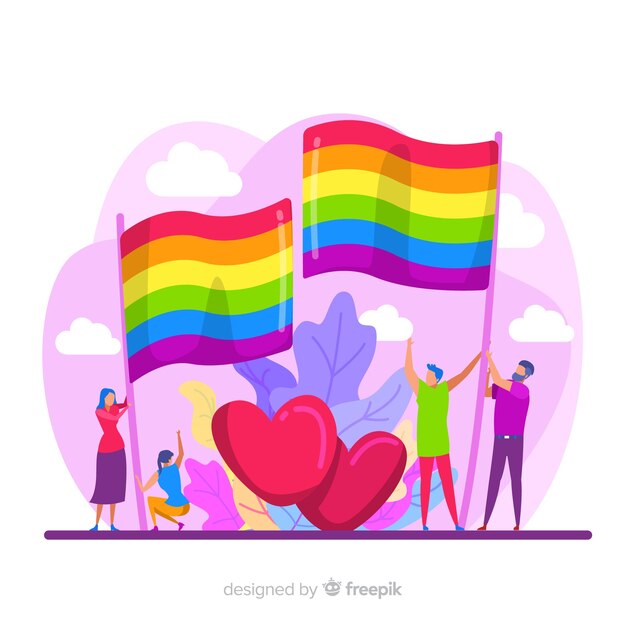 Vector gratuito bandera del día del orgullo lgbt