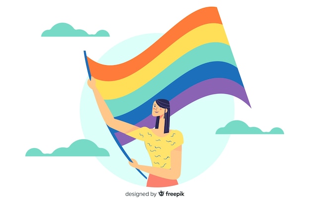 Vector gratuito bandera del día del orgullo lgbt