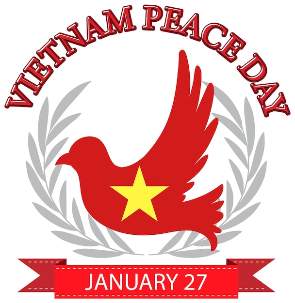 Vector gratuito bandera del día de la paz de vietnam