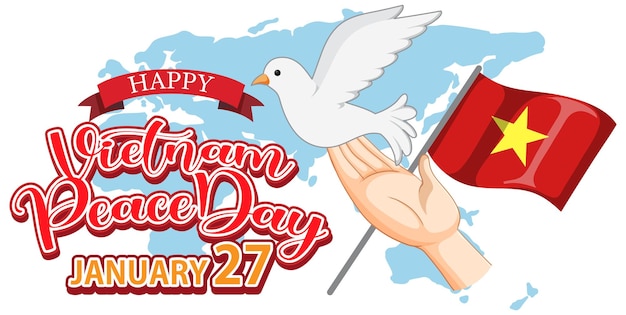 Vector gratuito bandera del día de la paz de vietnam