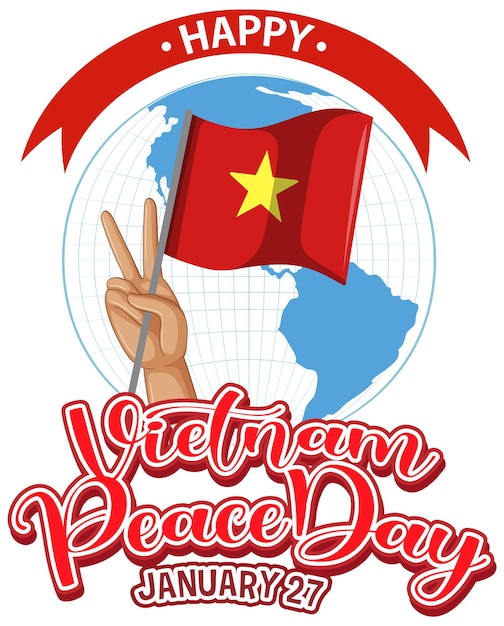 Vector gratuito bandera del día de la paz de vietnam