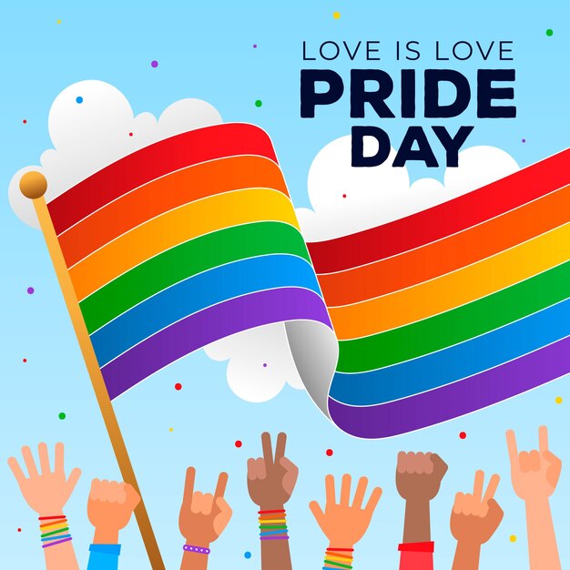 Bandera con diseño del día del orgullo