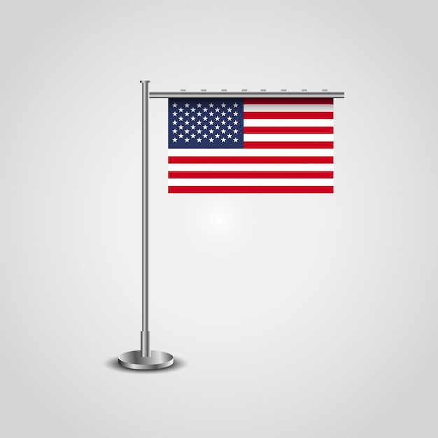 Vector gratuito bandera de estados unidos con soporte