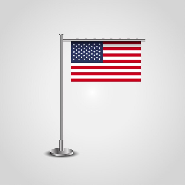 Bandera de Estados Unidos con soporte