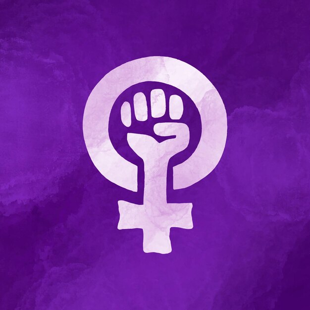 Bandera feminista acuarela