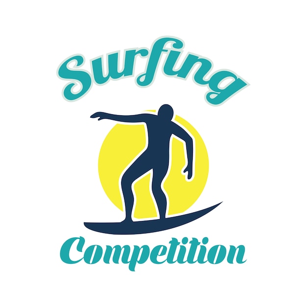 Bandera del festival de surf para la competencia de surf. Ilustración vectorial