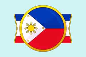 Vector gratuito bandera filipina dibujada a mano con sol