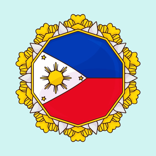 Vector gratuito bandera filipina dibujada a mano