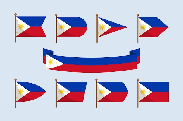 Bandera de filipina de diseño plano