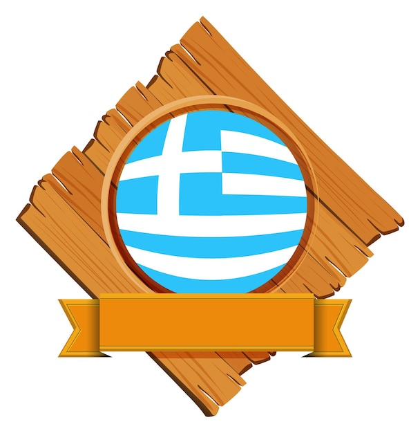 Vector gratuito bandera, de, grecia, en, tablero de madera