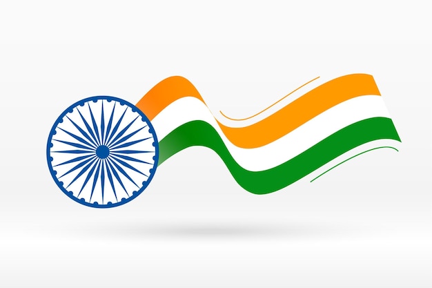 Bandera de la india en estilo de onda creativa