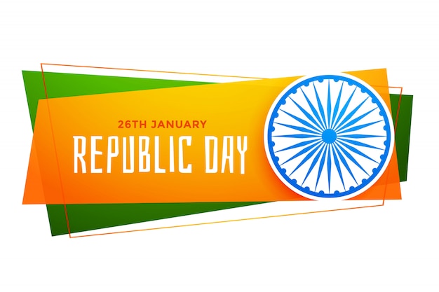 Bandera de india feliz día de la república en tricolor
