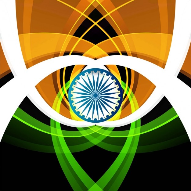 Vector gratuito bandera de la india fondo ondulado tricolor