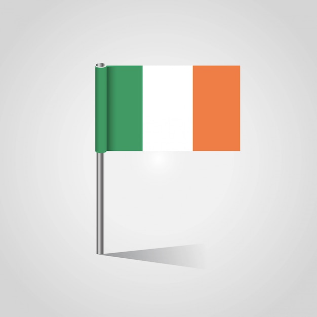 Bandera de Irlanda con vector de diseño creativo