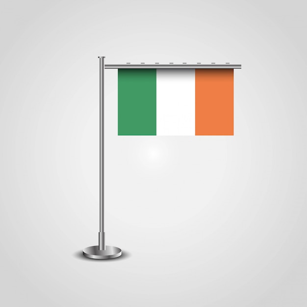 Bandera de irlanda con vector de diseño creativo