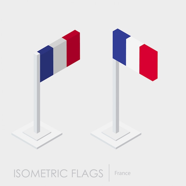 Bandera isométrica de Francia