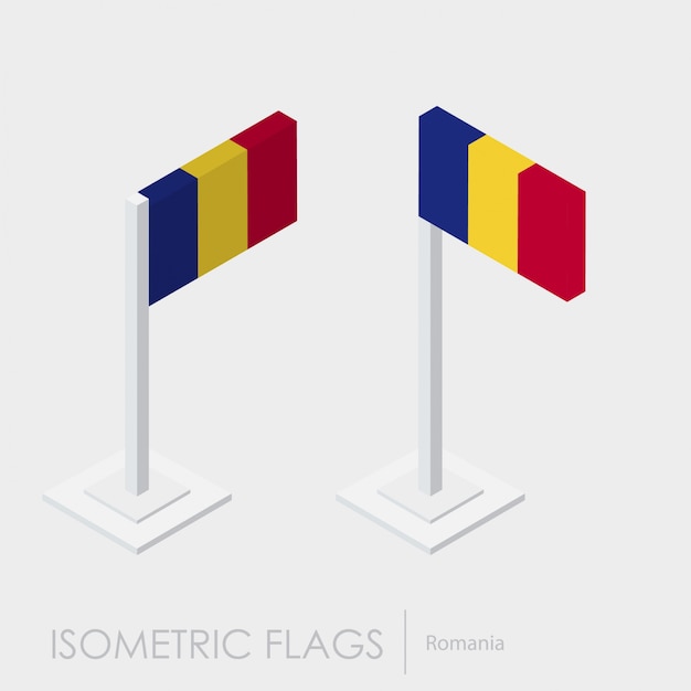 Bandera isométrica de rumania