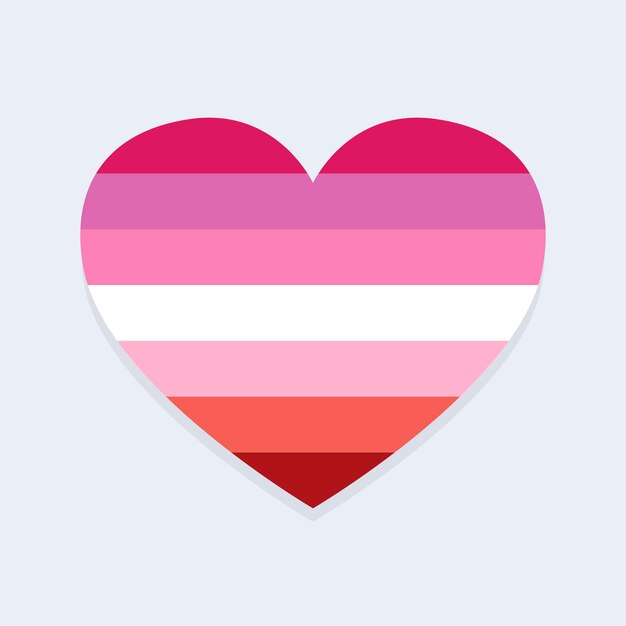 Bandera lesbiana en forma de corazón