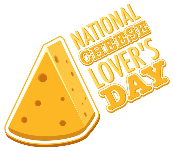 Vector gratuito bandera del logo del día nacional de los amantes del queso