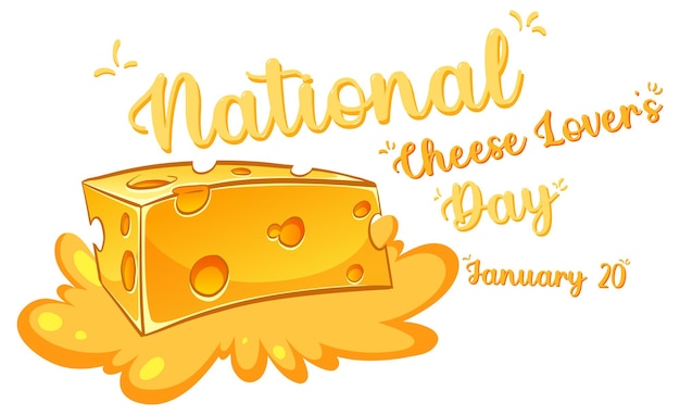 Vector gratuito bandera del logo del día nacional de los amantes del queso