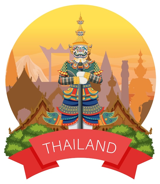 Bandera del logotipo de la señal de bangkok tailandia