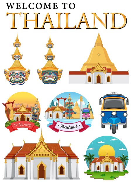Bandera del logotipo de la señal de Bangkok Tailandia