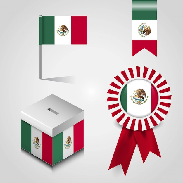 Bandera de méxico con vector de diseño creativo