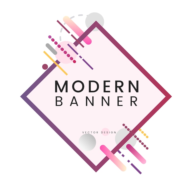 Bandera moderna del diamante en la ilustración colorida del marco