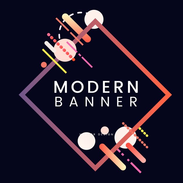 Bandera moderna del diamante en la ilustración colorida del marco
