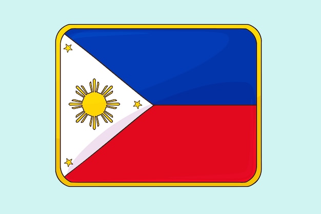 Bandera nacional filipina dibujada a mano