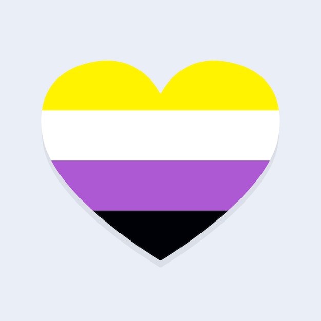 Bandera no binaria en forma de corazón