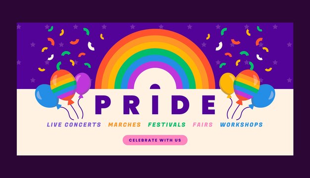 Bandera de orgullo lgbt dibujada a mano