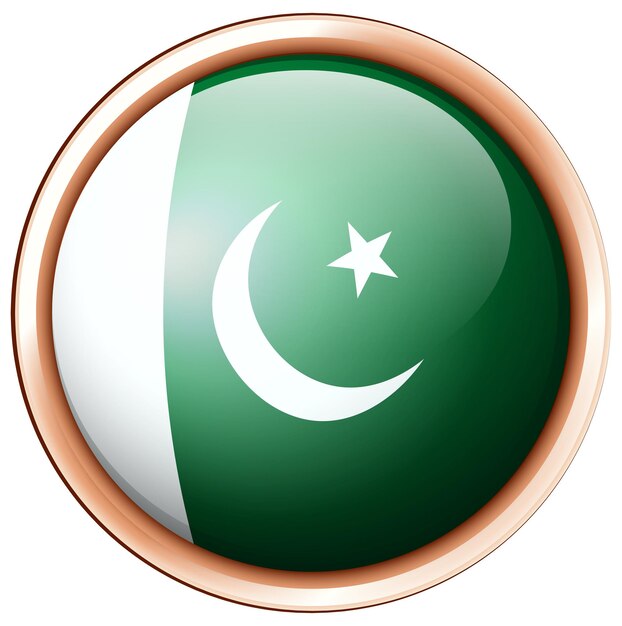 Bandera de Pakistán en marco redondo