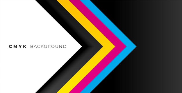 bandera de papel cmyk moderno con rayas geométricas vectoriales