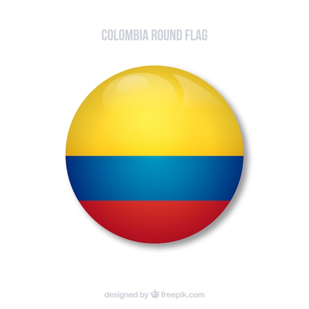 Vector gratuito bandera redonda de colombia