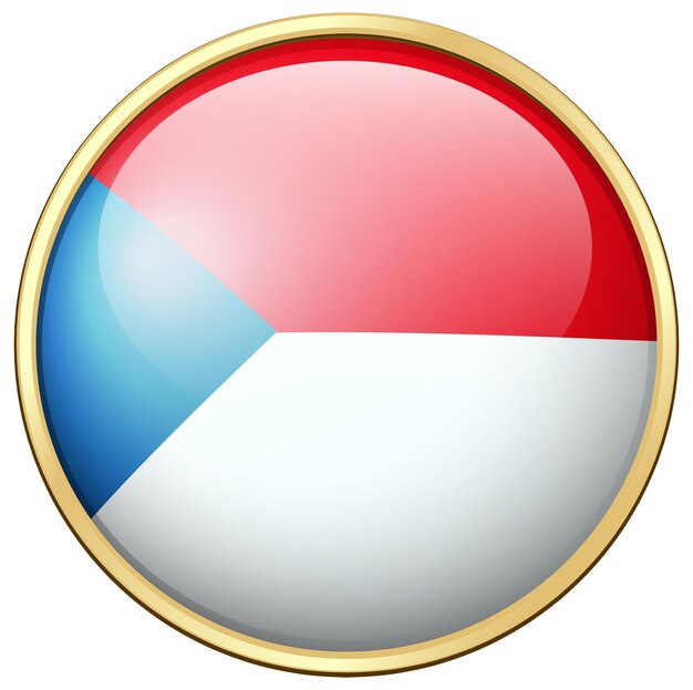 Bandera de República Checa en placa redonda