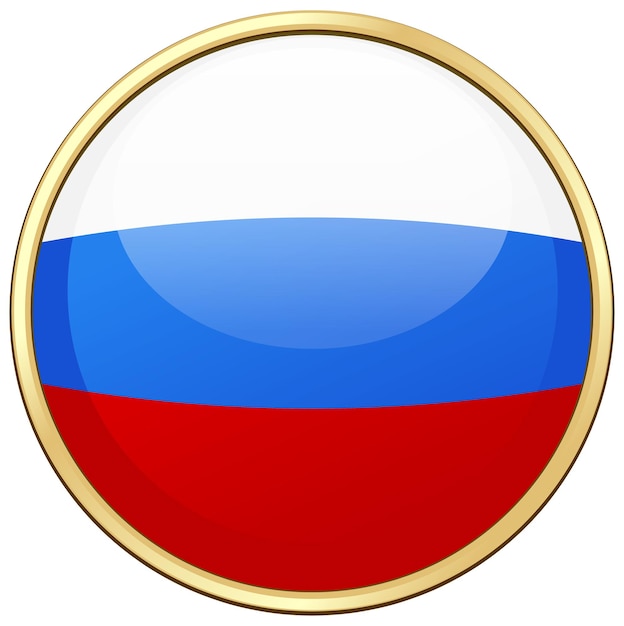 Bandera de Rusia en placa redonda