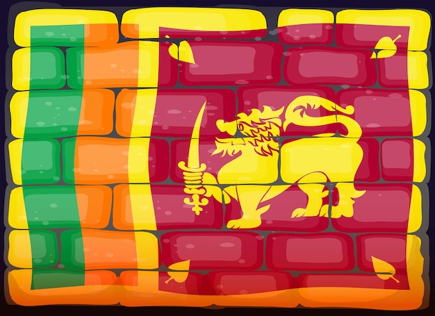 Vector gratuito bandera de sri lanka en brickwall