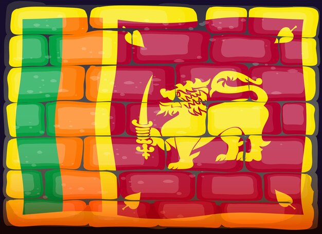 Bandera de Sri Lanka en brickwall