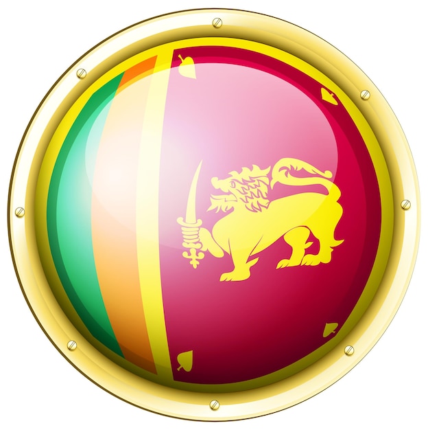 Bandera de Sri Lanka en icono redondo