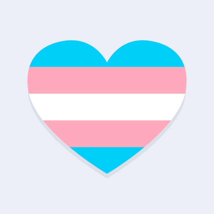 Vector gratuito bandera trans en forma de corazón