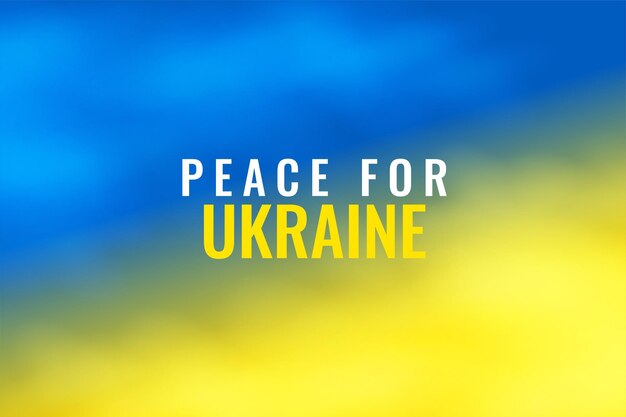 Bandera de ucrania con mensaje de paz para ucrania