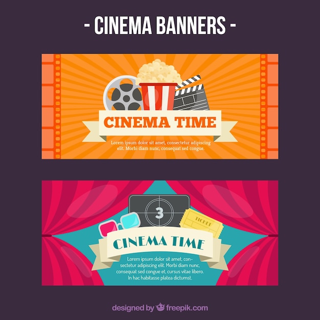 Vector gratuito banderas de los accesorios de películas