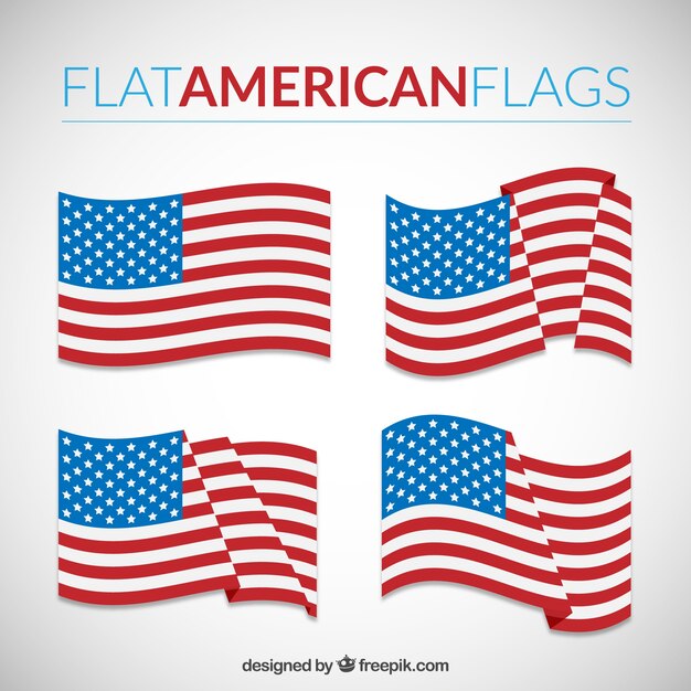 Banderas americanas planas