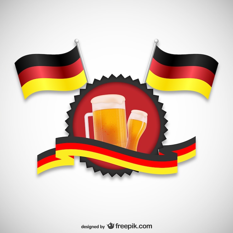 Vector gratuito banderas y cerveza de alemania